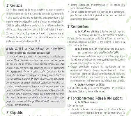 Couverture du règlement intérieur du CLVA