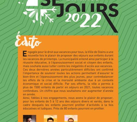 Enfance - Séjours du printemps 2022