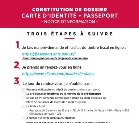 notice inforamtion constitution dossier cni passeport - ville de stains