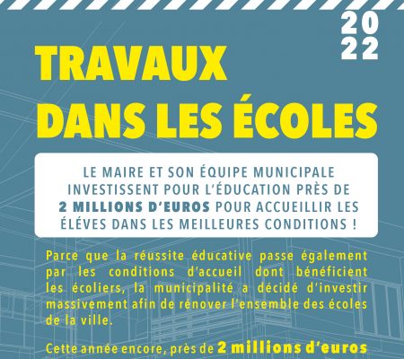 Travaux dans les écoles - Le Maire et son équipe municipale investissent pour l'éducation ! - Ville de Stains
