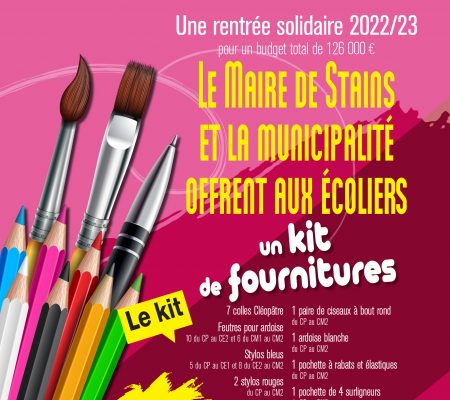 Le Maire de Stains et la municipalité offrent aux écoliers - Les dates de distributions