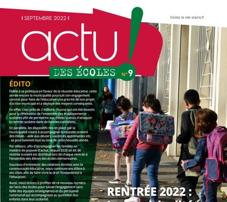 Actu des écoles N°9 - Septembre 2022