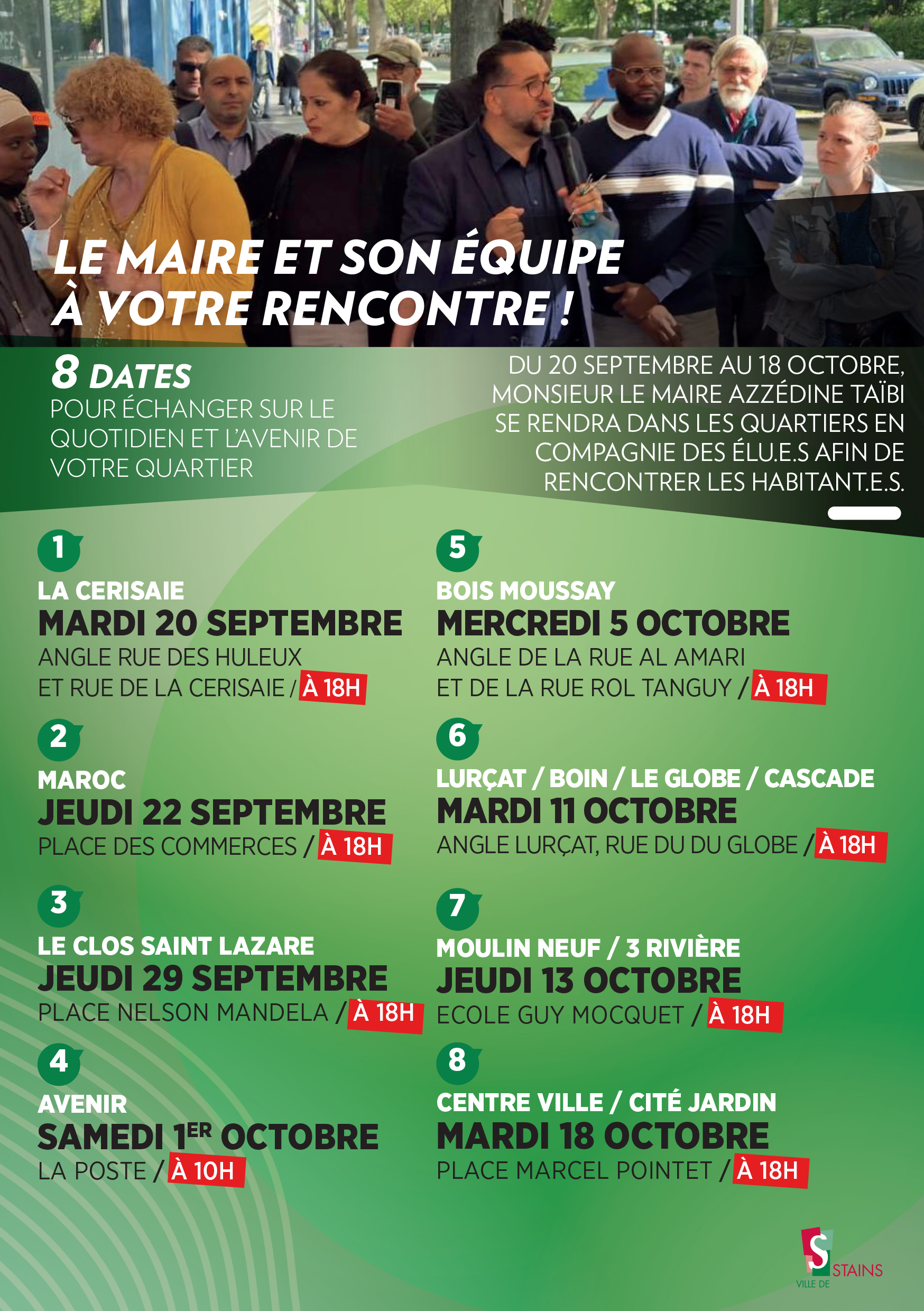 Le Maire et son équipe municipale à votre rencontre - Ville de Stains