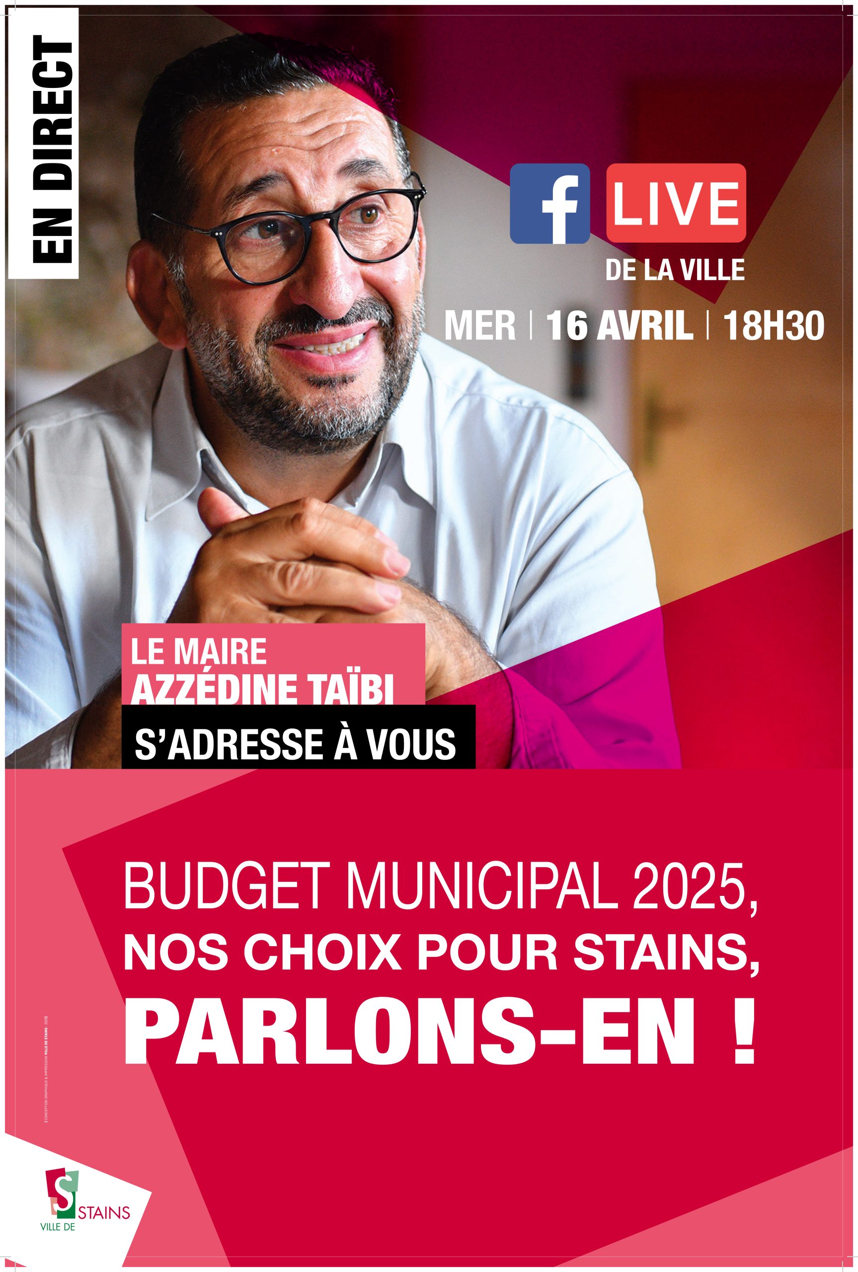 facebook live budget maire de stains avril 2025